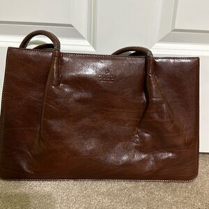 Brown pleather purse